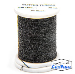 Glitter Thread Black bobina di filato per mosche camole larve chironomo per la pesca ai coregoni lavarelli agoni sarde sardelle artificiali flyfishing renken