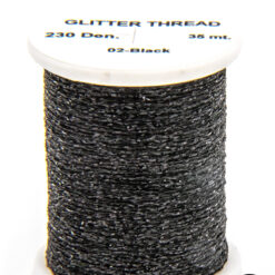 Glitter Thread Black bobina di filato per mosche camole larve chironomo per la pesca ai coregoni lavarelli agoni sarde sardelle artificiali flyfishing renken