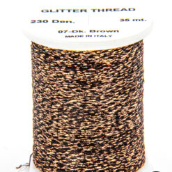 Glitter Thread Dark Brown bobina di filato per mosche camole larve chironomo per la pesca ai coregoni lavarelli agoni sarde sardelle artificiali flyfishing renken