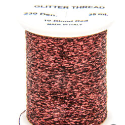 Glitter Thread Blood Red bobina di filato per mosche camole larve chironomo per la pesca ai coregoni lavarelli agoni sarde sardelle artificiali flyfishing renken