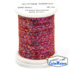 Glitter Thread Red Rainbow bobina di filato per mosche camole larve chironomo per la pesca ai coregoni lavarelli agoni sarde sardelle artificiali flyfishing renken