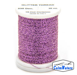 Glitter Thread Hot Ciclamin bobina di filato per mosche camole larve chironomo per la pesca ai coregoni lavarelli agoni sarde sardelle artificiali flyfishing renken