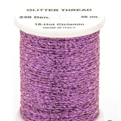 Glitter Thread Hot Ciclamin bobina di filato per mosche camole larve chironomo per la pesca ai coregoni lavarelli agoni sarde sardelle artificiali flyfishing renken
