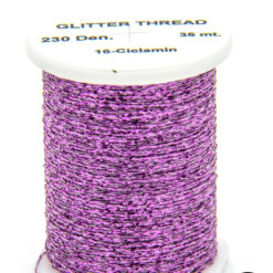 Glitter Thread Ciclamin - 230 Denari - 35m bobina di filato per mosche camole larve chironomo per la pesca ai coregoni lavarelli agoni sarde sardelle artificiali flyfishing renken