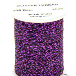 Glitter Thread Dark Violet bobina di filato per mosche camole larve chironomo per la pesca ai coregoni lavarelli agoni sarde sardelle artificiali flyfishing renken