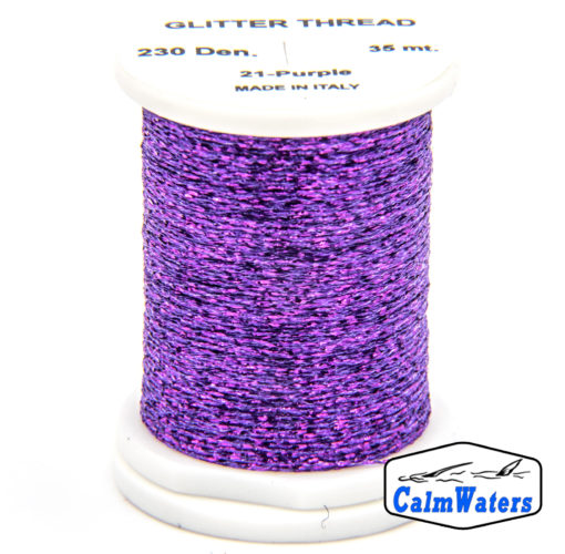 Glitter Thread Purple bobina di filato per mosche camole larve chironomo per la pesca ai coregoni lavarelli agoni sarde sardelle artificiali flyfishing renken