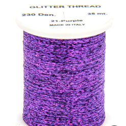 Glitter Thread Purple bobina di filato per mosche camole larve chironomo per la pesca ai coregoni lavarelli agoni sarde sardelle artificiali flyfishing renken