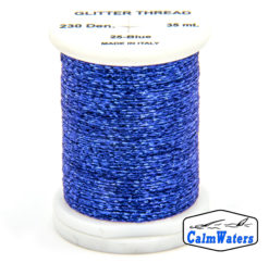 Glitter Thread Blue bobina di filato per mosche camole larve chironomo per la pesca ai coregoni lavarelli agoni sarde sardelle artificiali flyfishing renken