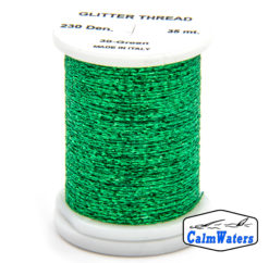 Glitter Thread Green bobina di filato per mosche camole larve chironomo per la pesca ai coregoni lavarelli agoni sarde sardelle artificiali flyfishing renken