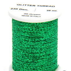 Glitter Thread Green bobina di filato per mosche camole larve chironomo per la pesca ai coregoni lavarelli agoni sarde sardelle artificiali flyfishing renken