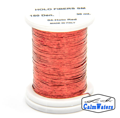 Holo Fibers Red bobina di filato per mosche camole larve chironomo per la pesca ai coregoni lavarelli agoni sarde sardelle artificiali flyfishing renken