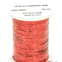 Holo Fibers Red bobina di filato per mosche camole larve chironomo per la pesca ai coregoni lavarelli agoni sarde sardelle artificiali flyfishing renken