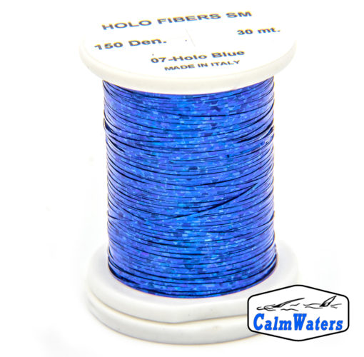 Holo Fibers Blue bobina di filato per mosche camole larve chironomo per la pesca ai coregoni lavarelli agoni sarde sardelle artificiali flyfishing renken