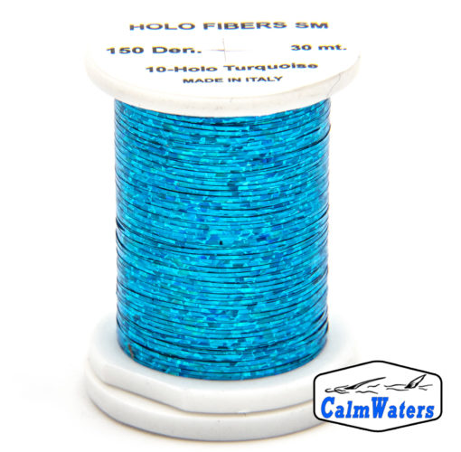 Holo Fibers Turquaise bobina di filato per mosche camole larve chironomo per la pesca ai coregoni lavarelli agoni sarde sardelle artificiali flyfishing renken