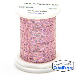 Holo Fibers Pink bobina di filato per mosche camole larve chironomo per la pesca ai coregoni lavarelli agoni sarde sardelle artificiali flyfishing renken