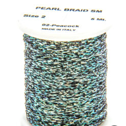 Pearl Braid Peacock bobina di filato per mosche camole larve chironomo per la pesca ai coregoni lavarelli agoni sarde sardelle artificiali flyfishing renken
