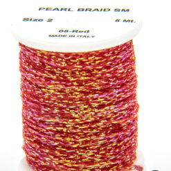 Pearl Braid Redbobina di filato per mosche camole larve chironomo per la pesca ai coregoni lavarelli agoni sarde sardelle artificiali flyfishing renken