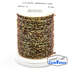 Pearl Braid Brown bobina di filato per mosche camole larve chironomo per la pesca ai coregoni lavarelli agoni sarde sardelle artificiali flyfishing renken