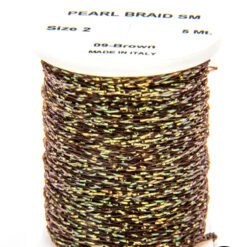 Pearl Braid Brown bobina di filato per mosche camole larve chironomo per la pesca ai coregoni lavarelli agoni sarde sardelle artificiali flyfishing renken