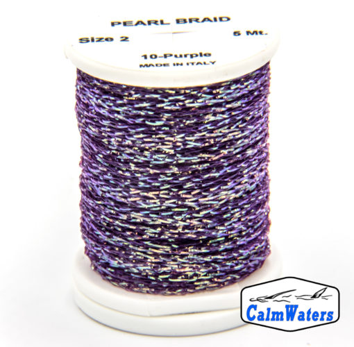 Pearl Braid Purple bobina di filato per mosche camole larve chironomo per la pesca ai coregoni lavarelli agoni sarde sardelle artificiali flyfishing renken