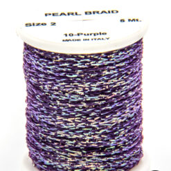 Pearl Braid Purple bobina di filato per mosche camole larve chironomo per la pesca ai coregoni lavarelli agoni sarde sardelle artificiali flyfishing renken