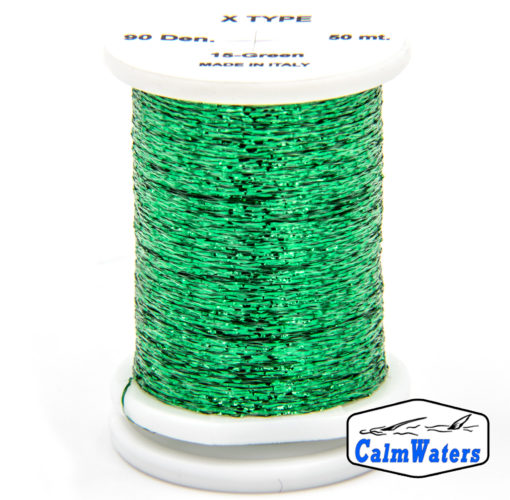 X Type Green bobina di filato per mosche camole larve chironomo per la pesca ai coregoni lavarelli agoni sarde sardelle artificiali flyfishing renken