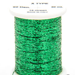 X Type Green bobina di filato per mosche camole larve chironomo per la pesca ai coregoni lavarelli agoni sarde sardelle artificiali flyfishing renken