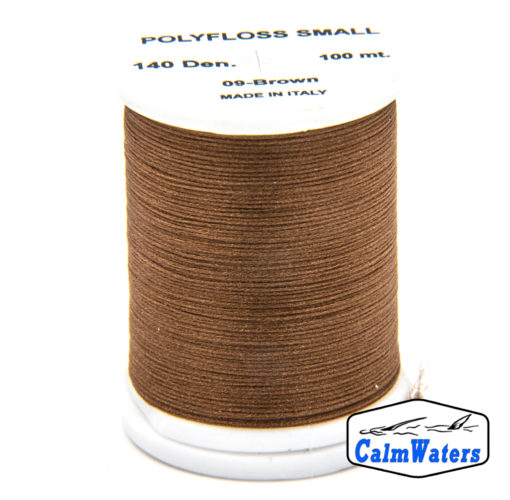 Polyfloss Small Brown bobina di filato per mosche camole larve chironomo per la pesca ai coregoni lavarelli agoni sarde sardelle artificiali flyfishing renken