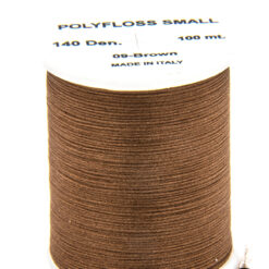 Polyfloss Small Brown bobina di filato per mosche camole larve chironomo per la pesca ai coregoni lavarelli agoni sarde sardelle artificiali flyfishing renken