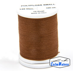 Polyfloss Small Rust bobina di filato per mosche camole larve chironomo per la pesca ai coregoni lavarelli agoni sarde sardelle artificiali flyfishing renken