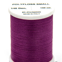 Polyfloss Small 21 Ciclamin bobina di filato per mosche camole larve chironomo per la pesca ai coregoni lavarelli agoni sarde sardelle artificiali flyfishing renken