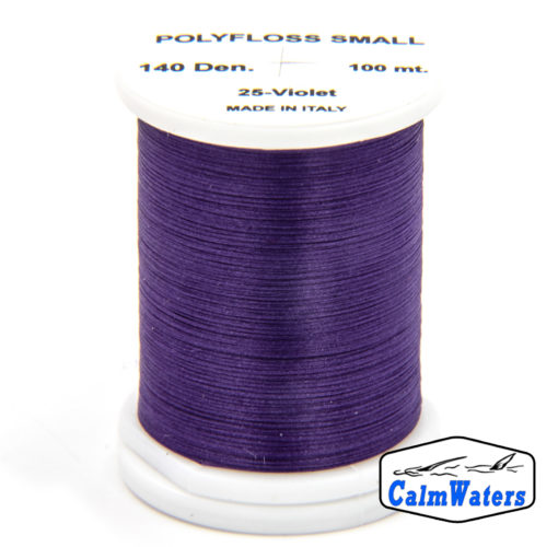 Polyfloss Small Violet bobina di filato per mosche camole larve chironomo per la pesca ai coregoni lavarelli agoni sarde sardelle artificiali flyfishing renken