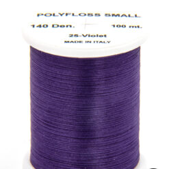 Polyfloss Small Violet bobina di filato per mosche camole larve chironomo per la pesca ai coregoni lavarelli agoni sarde sardelle artificiali flyfishing renken