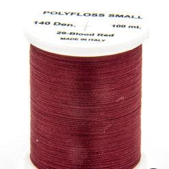 Polyfloss Small 35 Red bobina di filato per mosche camole larve chironomo per la pesca ai coregoni lavarelli agoni sarde sardelle artificiali flyfishing renken