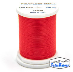 Polyfloss Small 35 Red bobina di filato per mosche camole larve chironomo per la pesca ai coregoni lavarelli agoni sarde sardelle artificiali flyfishing renken