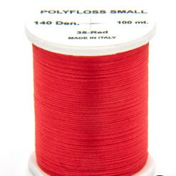 Polyfloss Small 35 Red bobina di filato per mosche camole larve chironomo per la pesca ai coregoni lavarelli agoni sarde sardelle artificiali flyfishing renken
