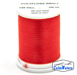 Polyfloss Small 35 Red bobina di filato per mosche camole larve chironomo per la pesca ai coregoni lavarelli agoni sarde sardelle artificiali flyfishing renken