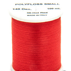 Polyfloss Small 35 Red bobina di filato per mosche camole larve chironomo per la pesca ai coregoni lavarelli agoni sarde sardelle artificiali flyfishing renken