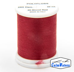 Polyfloss Blood Red bobina di filato per mosche camole larve chironomo per la pesca ai coregoni lavarelli agoni sarde sardelle artificiali flyfishing renken