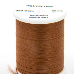 Polyfloss Blood Red bobina di filato per mosche camole larve chironomo per la pesca ai coregoni lavarelli agoni sarde sardelle artificiali flyfishing renken