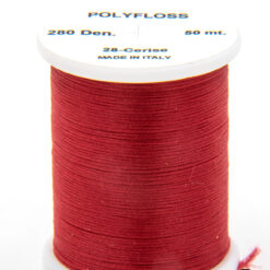 Polyfloss Cerise bobina di filato per mosche camole larve chironomo per la pesca ai coregoni lavarelli agoni sarde sardelle artificiali flyfishing renken