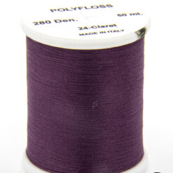 Polyfloss Claret bobina di filato per mosche camole larve chironomo per la pesca ai coregoni lavarelli agoni sarde sardelle artificiali flyfishing renken