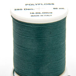Polyfloss Dark Olive bobina di filato per mosche camole larve chironomo per la pesca ai coregoni lavarelli agoni sarde sardelle artificiali flyfishing renken