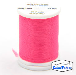 Polyfloss Fuxia bobina di filato per mosche camole larve chironomo per la pesca ai coregoni lavarelli agoni sarde sardelle artificiali flyfishing renken