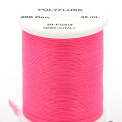 Polyfloss Fuxia bobina di filato per mosche camole larve chironomo per la pesca ai coregoni lavarelli agoni sarde sardelle artificiali flyfishing renken
