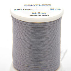 Polyfloss Grey bobina di filato per mosche camole larve chironomo per la pesca ai coregoni lavarelli agoni sarde sardelle artificiali flyfishing renken